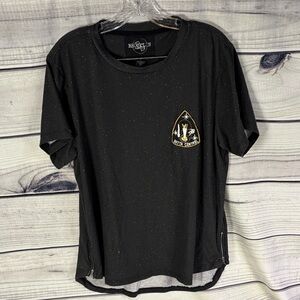 Brooklyn Standards Outta Control Black Speckled Graphic Tee patch zipper sides